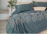 Постельное белье ранфорс Cotton Box - Keria Bej с вышивкой (Турция), евро